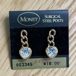 Vintage SIGNED Monet Gold Teardrop Earrings